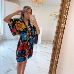 VESTIDO ESTAMPADO FLORAL CURTO