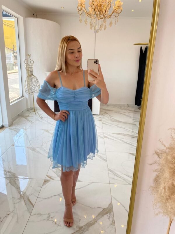 VESTIDO AZUL SERENITE Curto