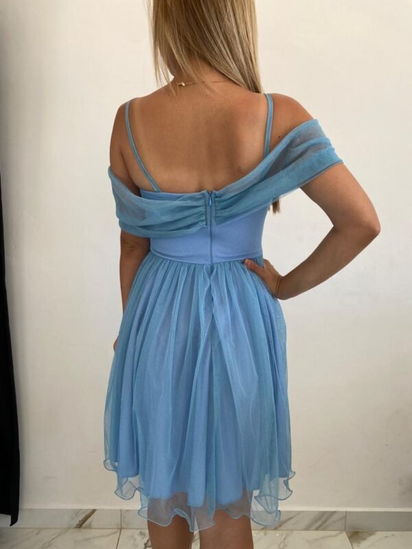 VESTIDO AZUL SERENITE Curto - Costas