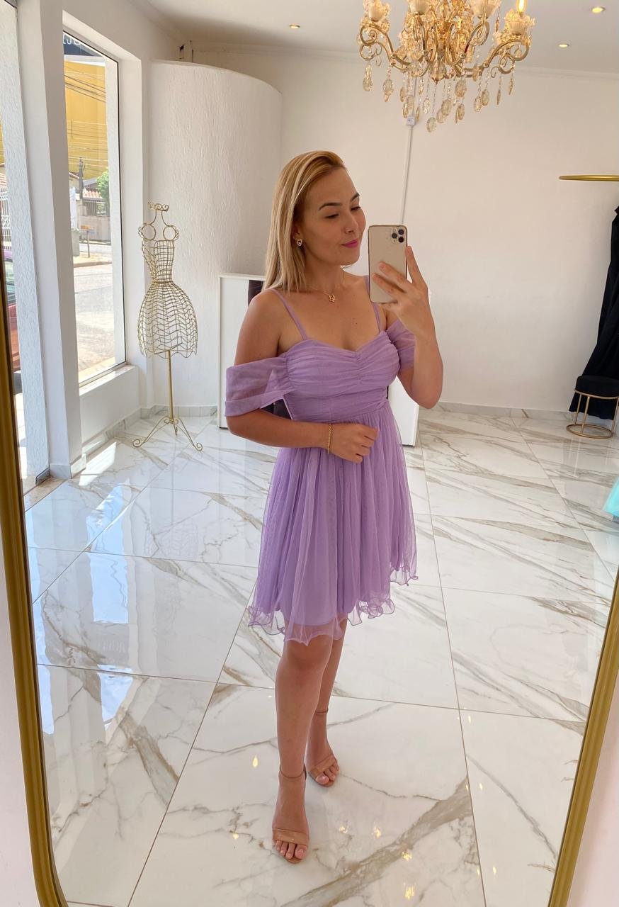 VESTIDO LILAS Curto